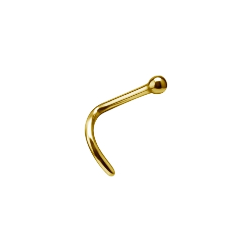 Gold Titanium Pigtail Ball Nose Stud