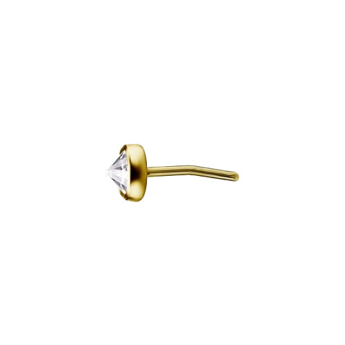 Gold Titanium Attachment for Threadless Labret - Pointed Premium Zirconia