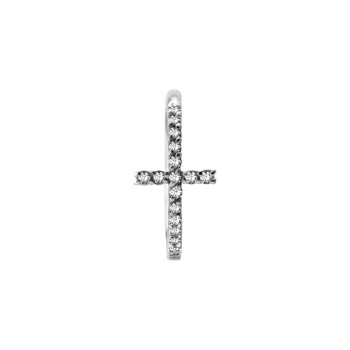 Surgical Steel Conch Ring - Premium Zirconia Cross 16 Gauge - 12mm