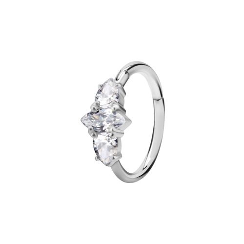 Surgical Steel Conch Ring - Pear and Marquise Cubic Zirconia 16 Gauge - 12mm