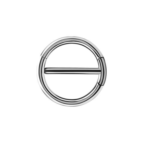 Surgical Steel Double Hinged Nipple Ring 14 Gauge - 12mm