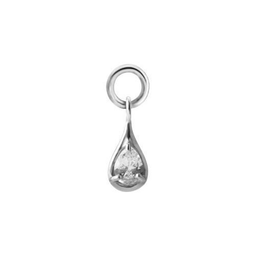 Surgical Steel Teardrop Charm - Cubic Zirconia