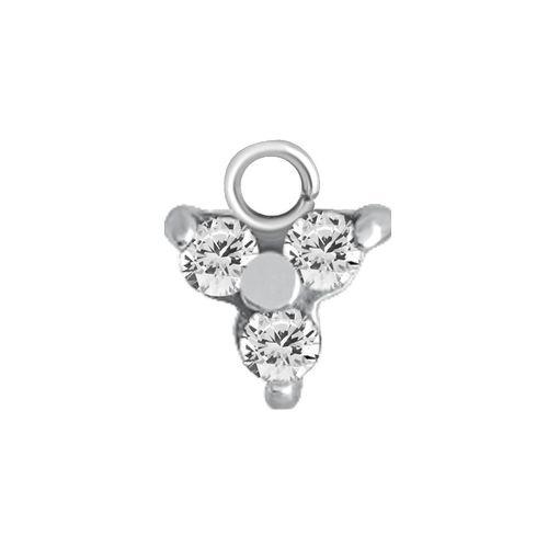 Surgical Steel Trinity Charm - Cubic Zirconia