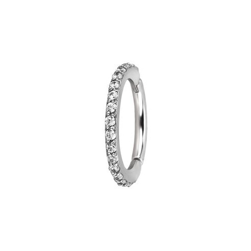 Surgical Steel Hinged Ring - Fine Premium Zirconia