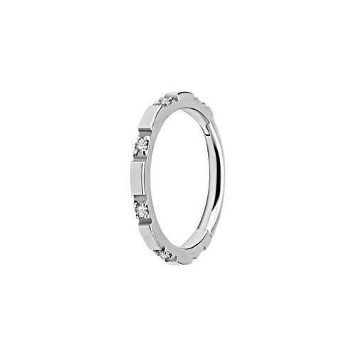 Surgical Steel Hinged Ring - Premium Zirconia
