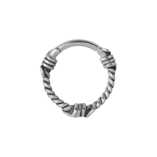 Surgical Steel Hinged Ring - Barbwire