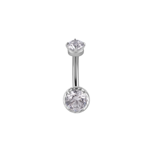 Surgical Steel Internal Thread Rook Bar - Premium Zirconia Round 16 Gauge - 7mm