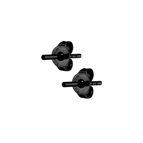 Black Titanium Internal Ear Stud Post with Butterfly Back (Type R) 18 Gauge Sold as Pairs