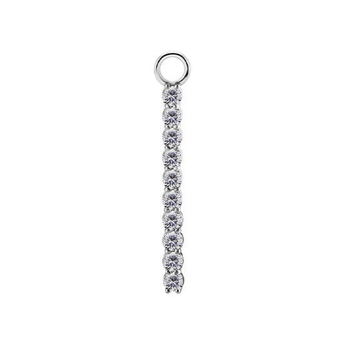 Titanium 10 Stones Premium Zirconia Bar Jewellery Charm