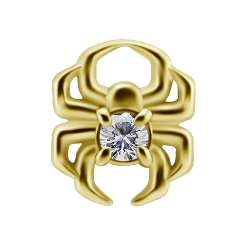 14K Gold 6mm Premium Zirconia Spider Threadless Attachment