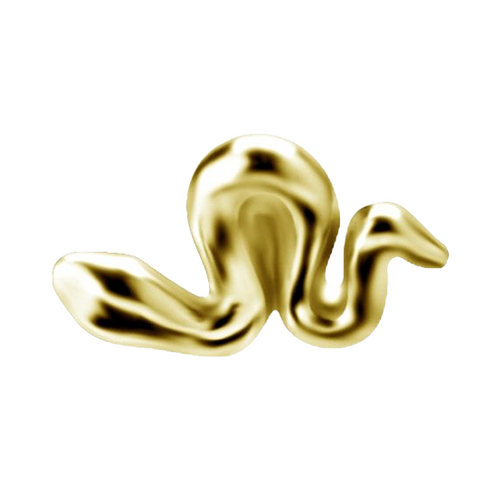 14K Gold 5mm Snake  Threadless Attachment