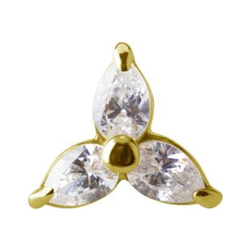 14K Gold  6mm - Premium Zirconia PearThreadless Attachment 