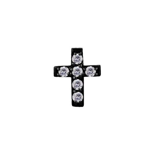 Black Steel - Premium Zirconia Cross - 5mm (Type R) Internal Thread Labret Attachment