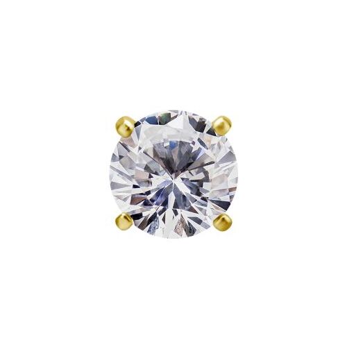 Gold Steel - Round Claw Premium Zirconia - 3mm (Type R) Internal Thread Labret Attachment