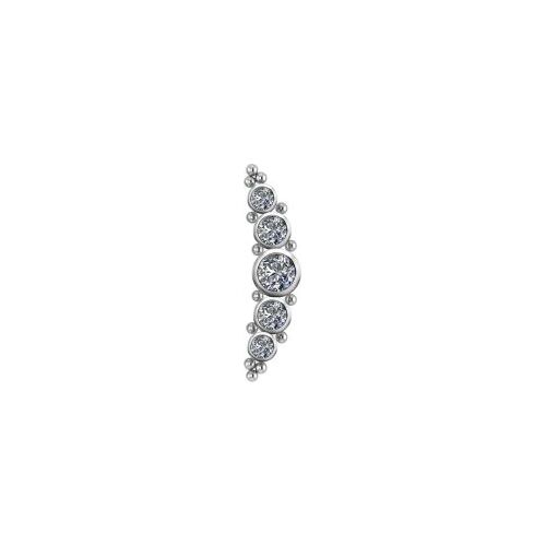 Titanium - Premium Zirconia - Half Moon Cluster - 10mm (Type R) Internal Thread Labret Attachment