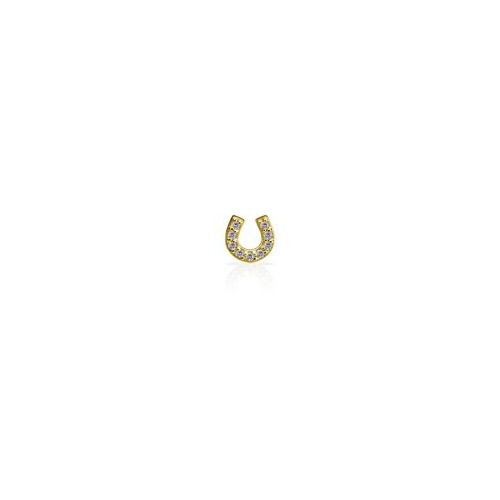 Gold Steel - Premium Zirconia Horseshoe - 6mm (Type R) Internal Thread Labret Attachment