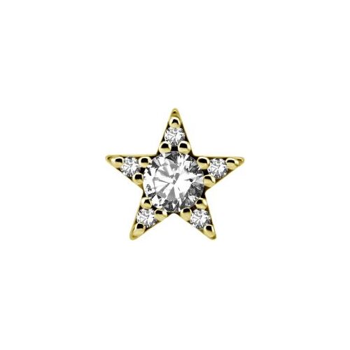 Gold Steel - Premium Zirconia - Star - 7mm (Type R) Internal Thread Labret Attachment