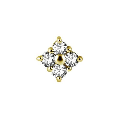 Gold Steel - Premium Zirconia - Diamond - 6mm (Type R) Internal Thread Labret Attachment