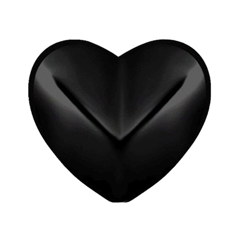 Black Steel - Faceted Heart (Type R) Internal Thread Labret Attachment