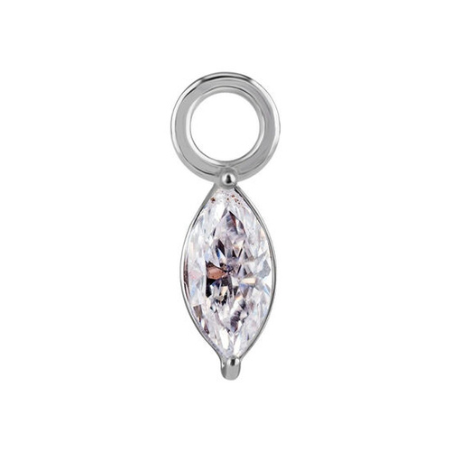 Titanium Jewellery Charm Marquise Premium Zirconia