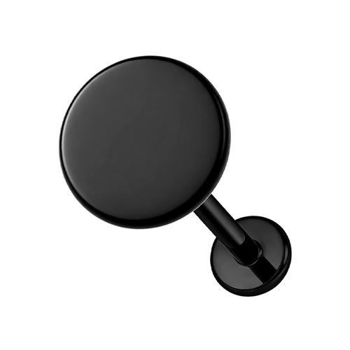 Black Titanium 8mm Disc - Threadless 18G - 7mm Post