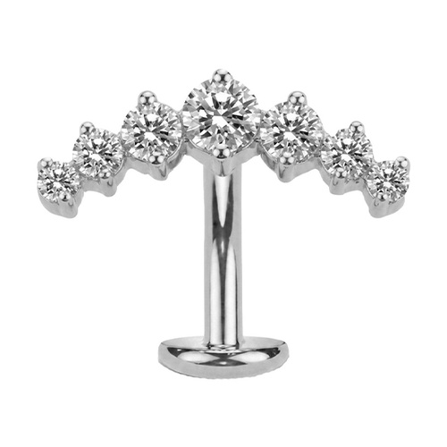  Titanium Clawset Cluster Cubic Zirconia - Threadless 14G - 10mm Floating Navel