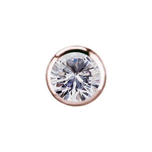Rose Gold Titanium - Premium Zirconia - 3mm Threadless Attachment