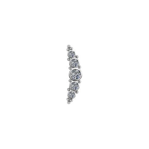 Titanium - Premium Zirconia - Half Moon Cluster - 10mm Threadless Attachment