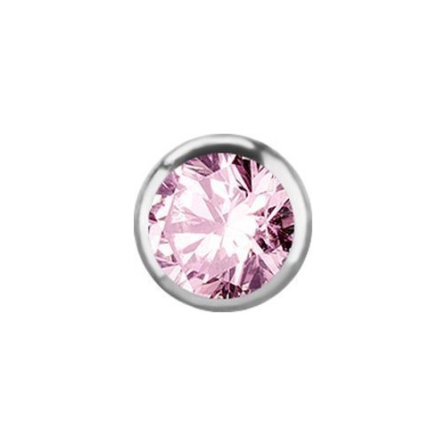 Titanium - Pink Premium Zirconia - 2.35mm Threadless Attachment