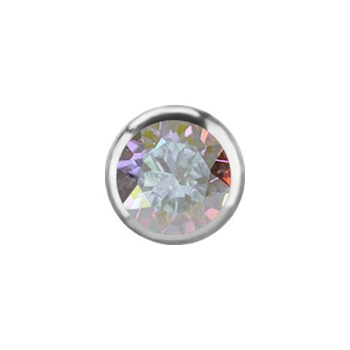 Titanium - Premium Zirconia - Aurora Borealis Premium Zirconia - 2.35mm Threadless Attachment