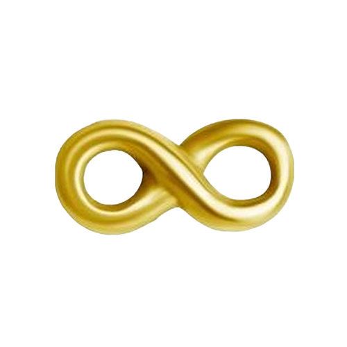 Gold Steel - Infinity - 3mm Threadless Attachment