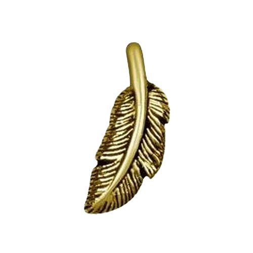 Gold Steel - Feather Right - 6mm Threadless Attachment