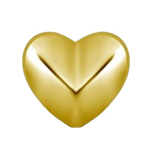Gold Steel - Faceted Heart - 4mm Threadless Attachment