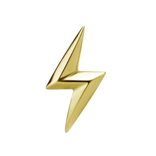 Gold Steel - Lightning Bolt - 5mm Threadless Attachment