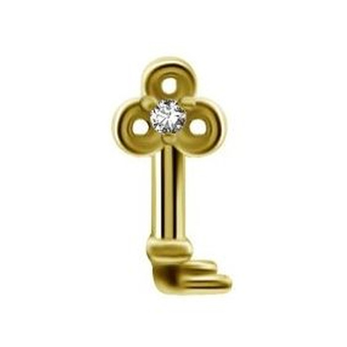 Gold Steel - Key Premium Zirconia - 7mm Threadless Attachment