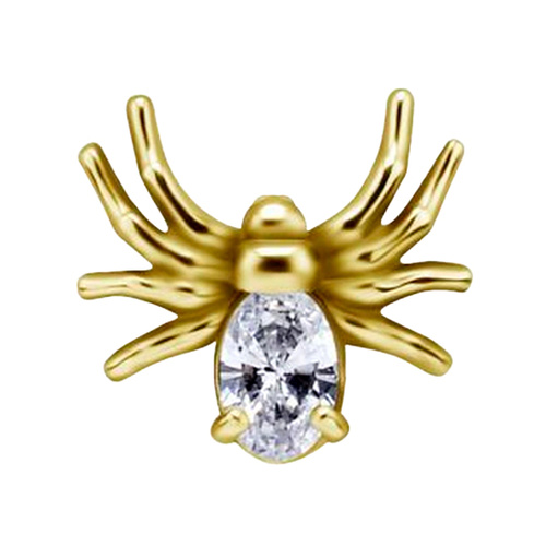 Gold Steel - Premium Zirconia - Spider - 6.5mm Threadless Attachment