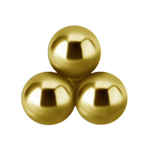 Gold Titanium - 3 Ball Trinity - 3mm Threadless Attachment
