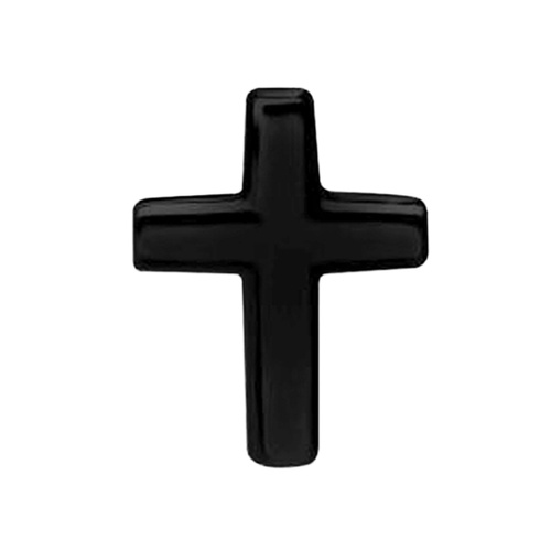 Black Steel - Cross - 6mm Threadless Attachment
