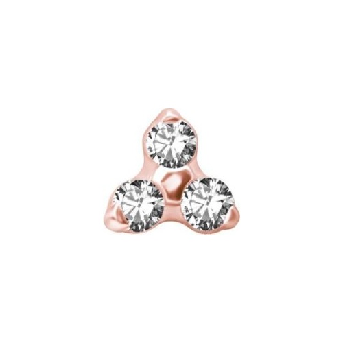 Rose Gold Titanium  - Premium Zirconia - Trinity - 2.5mm Threadless Attachment