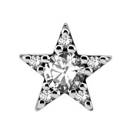 Surgical Steel - Premium Zirconia - Star - 7mm Threadless Attachment