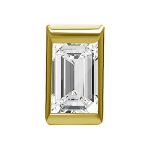 Gold Steel  Premium Crystal Baguette - 4mm Threadless Attachment