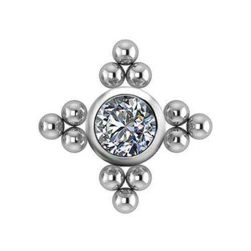 Titanium - Premium Zirconia - Ball Cross Cluster - 5mm Threadless Attachment
