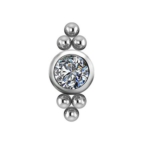 Titanium - Premium Zirconia - Ball Triangle Cluster - 5mm Threadless Attachment