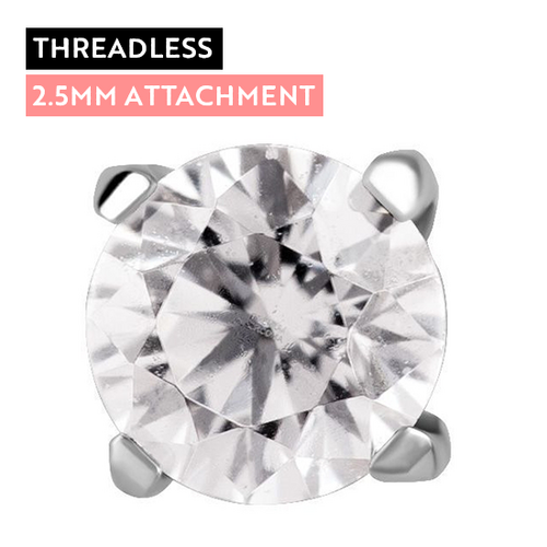 Titanium - Round Claw Set Premium Zirconia - 2.5mm - Threadless Attachment