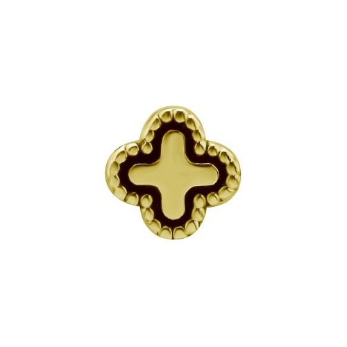 18K Gold - Plain Clover - 4mm Threadless Attachment