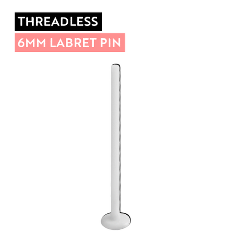 BIOFLEX THREADLESS LABRET PIN 16 Gauge 6mm