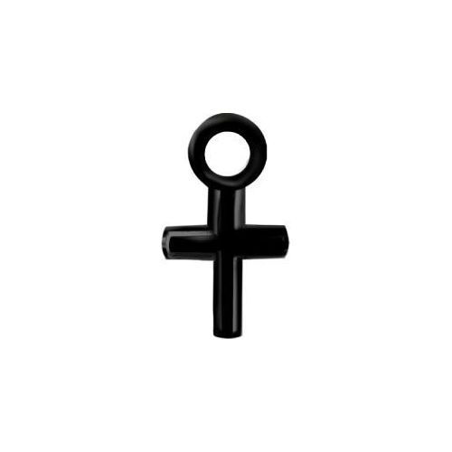 Black Steel Cross Charm