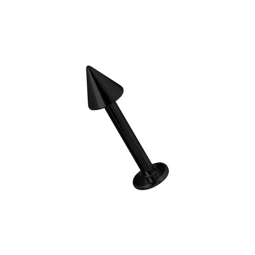 Black Steel Flat Back Labret with Spike