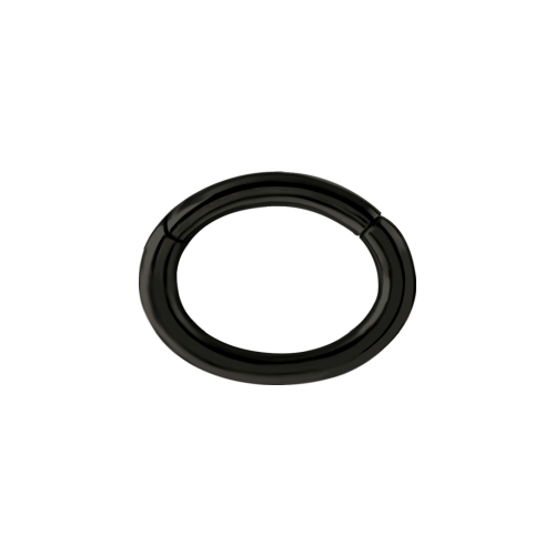 Black Steel Oval Rook Ring
