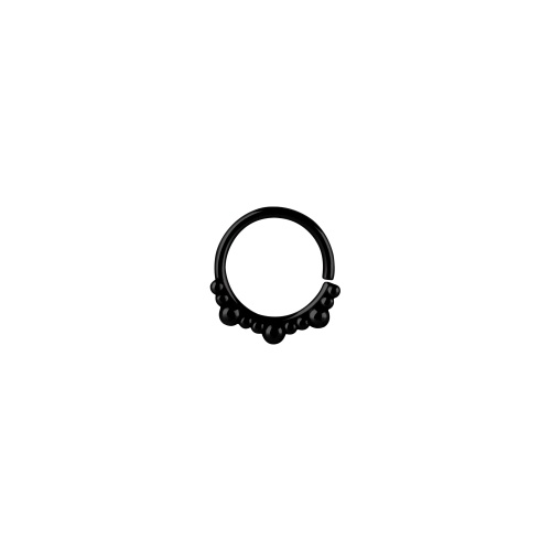 Black Steel Continuous Nose Ring - Ball Halo